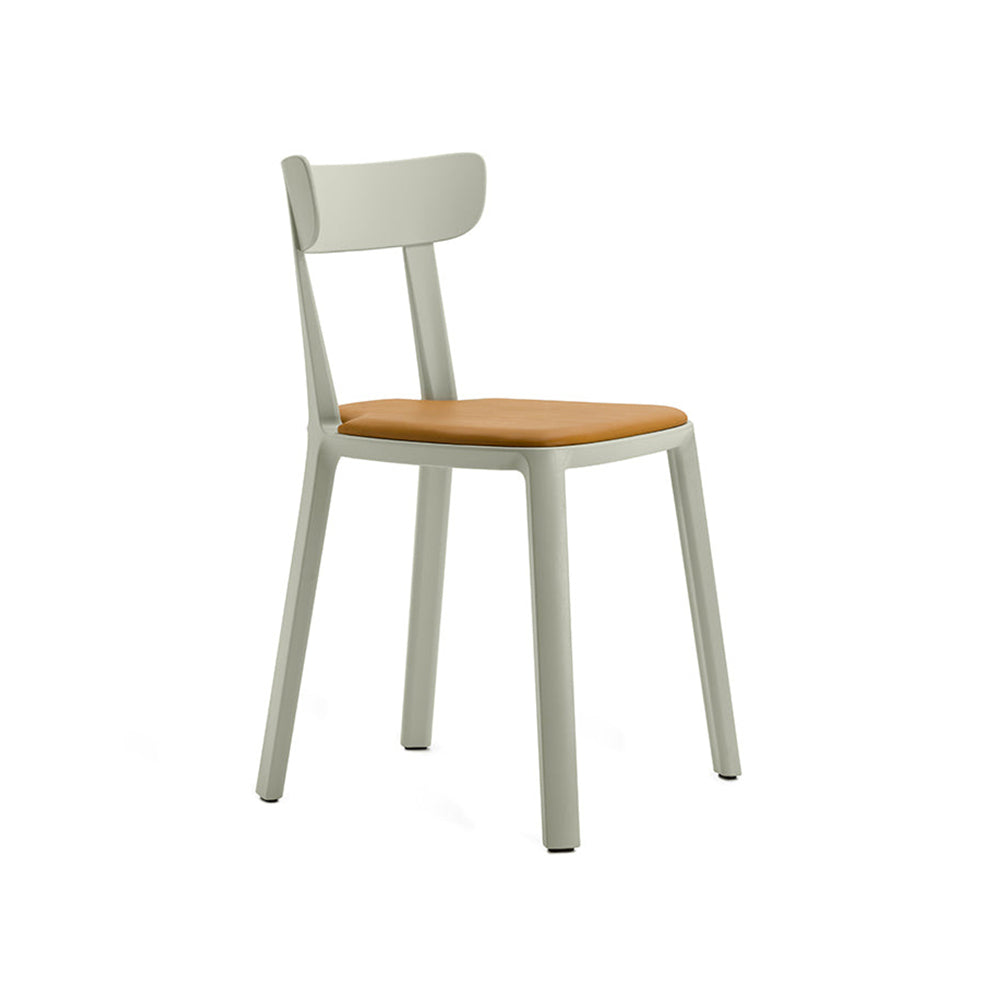 Silla Cadrea Blanca Tapizada Cognac